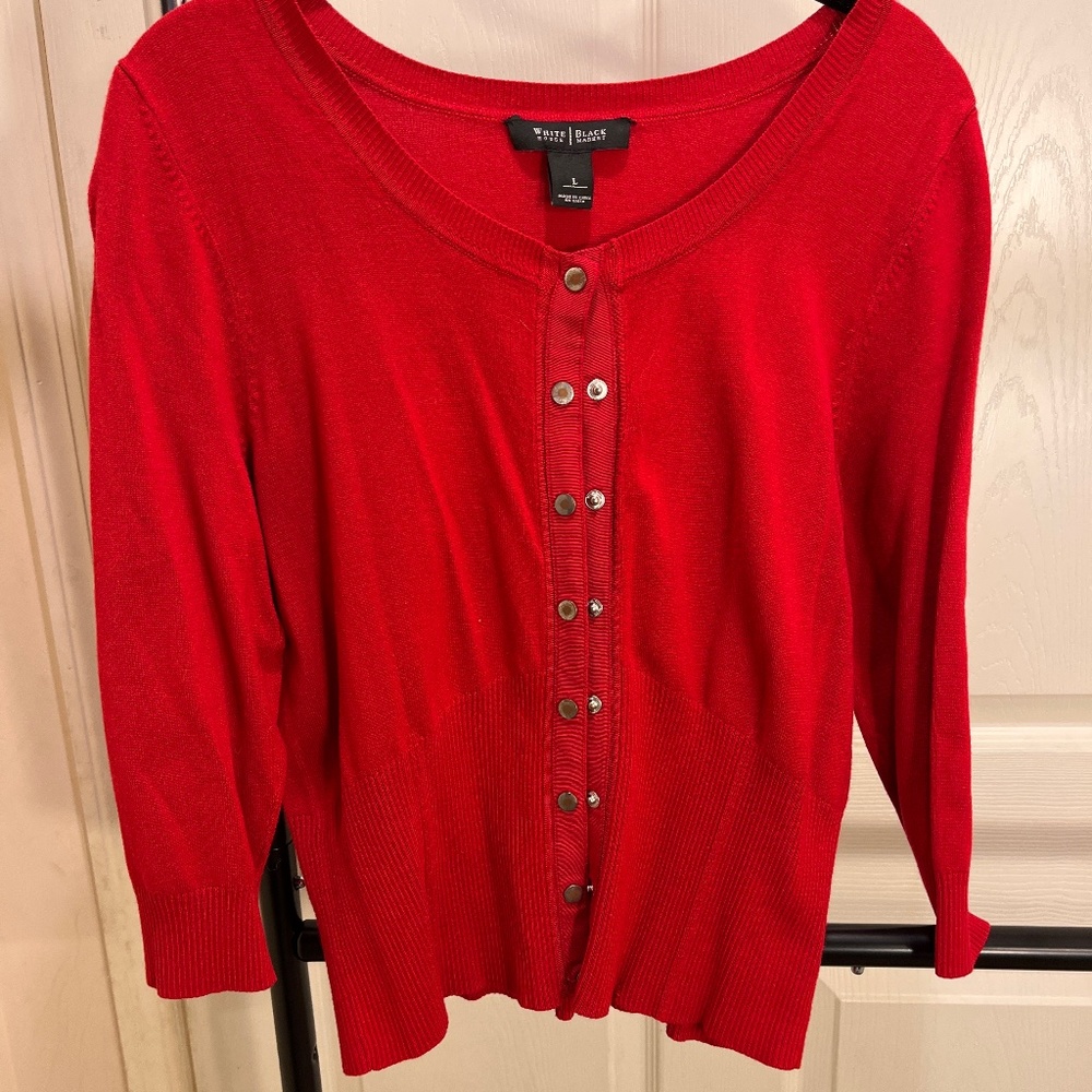 Red stretch cardigan